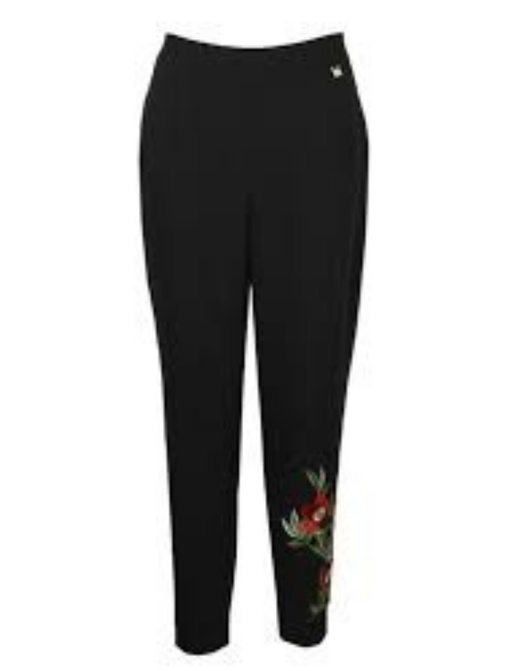 Ted Baker Madlyne Trousers Slim Fit Crop Track Stripe Embroidered Black - Picture 12 of 12